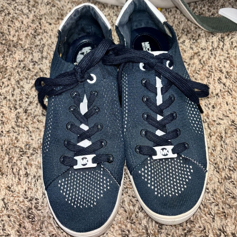 michael kors navy and white sneakers